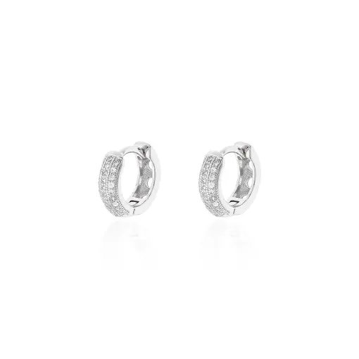 ARGOLA 12 MM MEIA TRES FILEIRAS CRAVEJADAS ATRAS QUATRO CIRCULOS