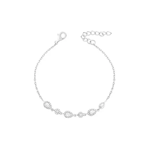 PULSEIRA ELOS PORTUGUESES COM 3 GOTAS CRAVEJADAS R FLORES CRAVEJ