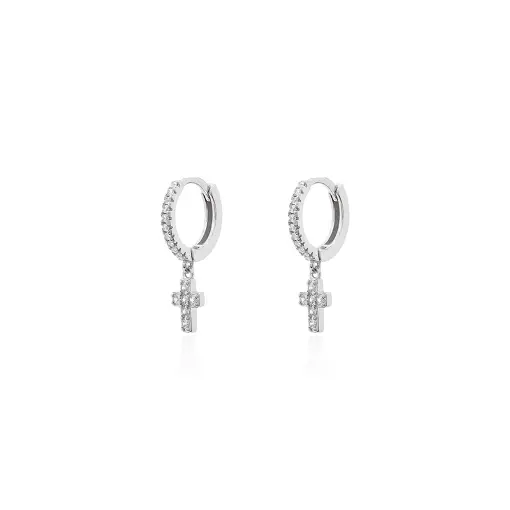ARGOLA 12 MM MEIA CRAVACAO CRUZ PENDURADA