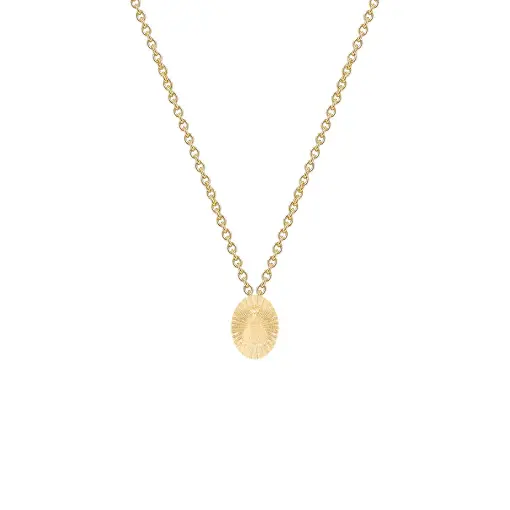 COLAR ELO PORTUGUES COM PINGENTE OVAL NOSSA SENHORA RAIADA