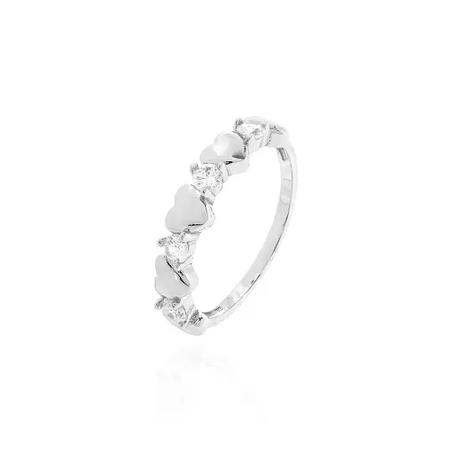 MEIA ALIANCA INTERCALANDO CORACOES E PONTOS DE LUZ 3 MM