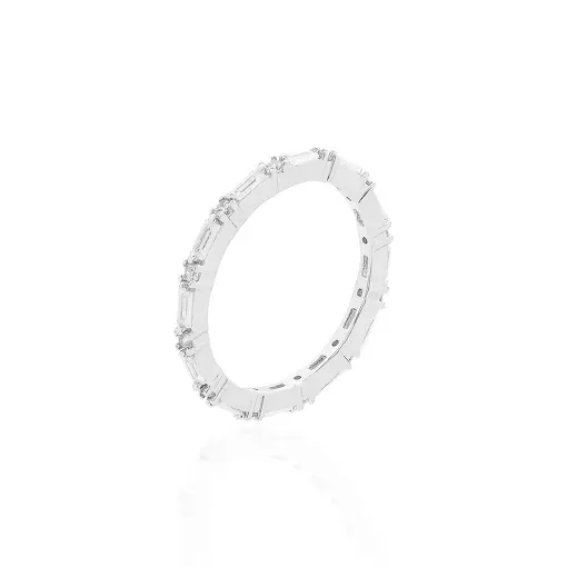 ANEL RETANGULAR BAGUETADO INTERCALANDO PONTOS DE LUZ