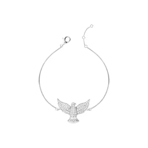 PULSEIRA ESPIRITO SANTO CRAVEJADO E BAGUETADO COM BORDAS LISAS