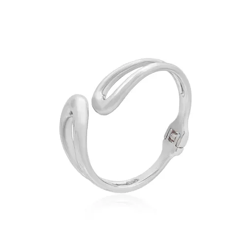 BRACELETE ENTREABERTO FORMATO GOTA VAZADO EM CADA PONTA MAIOR E