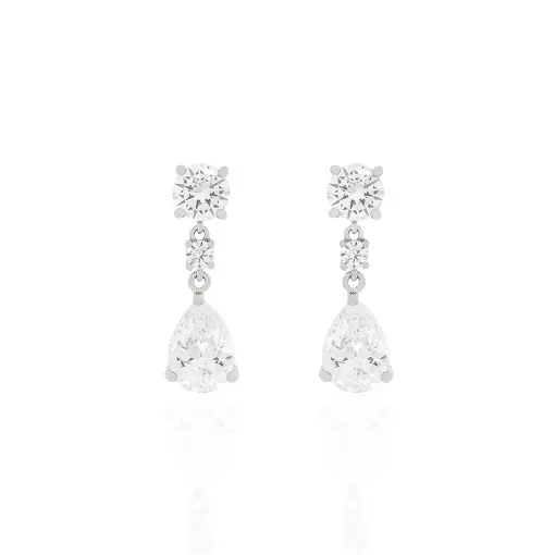 BRINCO PENDULO COM BASE REDONDO 5MM COM PONTO DE LUZ E GOTA 7X8M