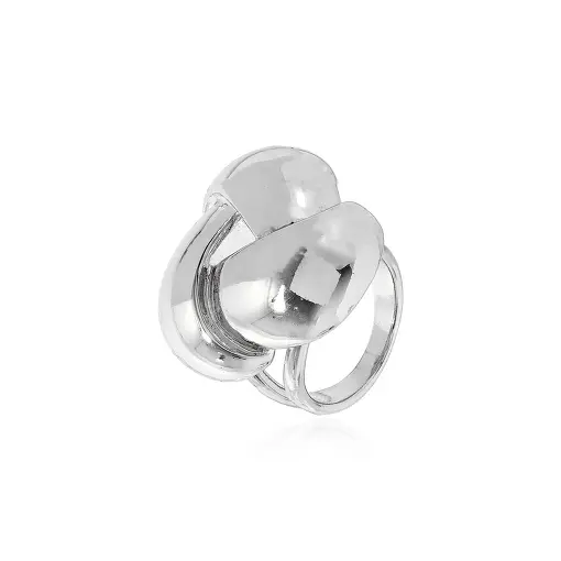 ANEL TRIANGULO LARGO ARREDONDADO SOBREPOSTO VAZADO NO MEIO LISO