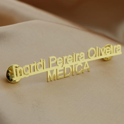 Broche personalizado letra separada fonte  larga duplo