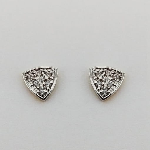 Brinco Stud Triangular com Zircônias