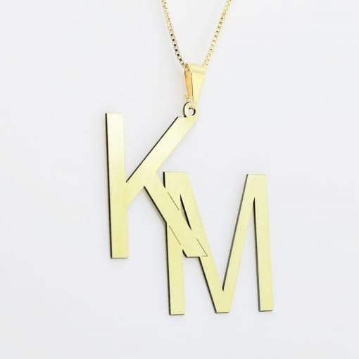 Colar personalizado duas letras 4 cm