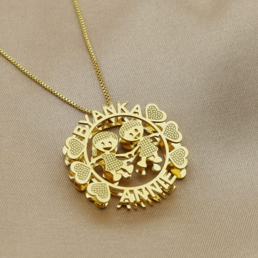 Colar Filhos Personalizados Chapa Dupla