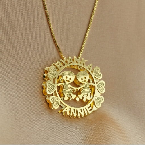 Colar Filhos Personalizados Chapa Dupla
