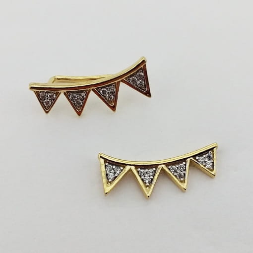 Brinco Earcuff Bandeirinhas com Zircônia