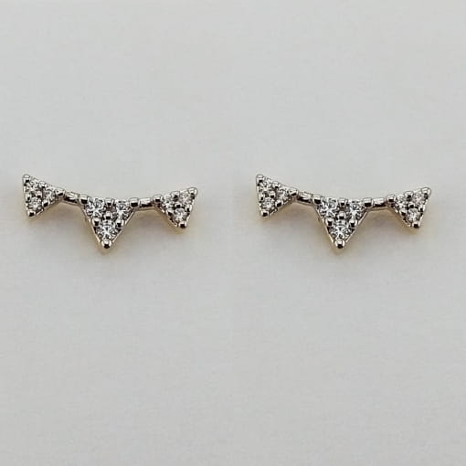 Brinco Stud Triângulos com Zircônia
