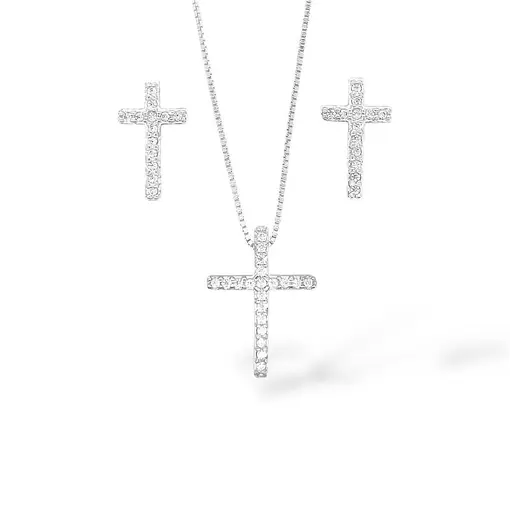 CONJUNTO CRUZ COM CAIXA DE VELUDO