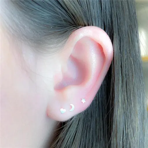 BRINCO TRIO LUA - ESTRELA - CORAÇÃO