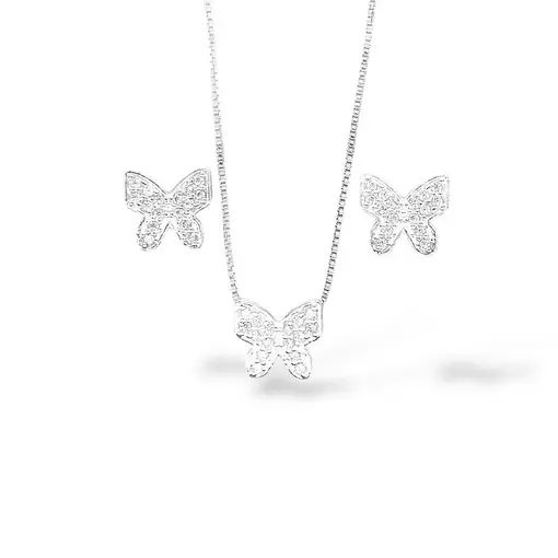 CONJUNTO BORBOLETA + CAIXA DE VELUDO