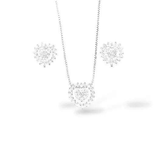 CONJUNTO CORAÇÃO + CAIXA DE VELUDO