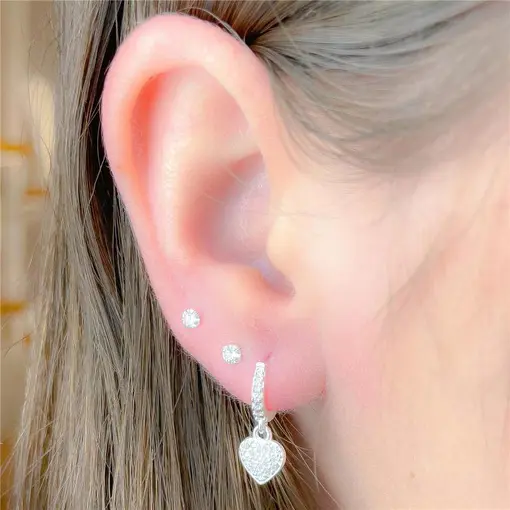 ARGOLA PINGENTE CORAÇÃO COM ZIRCÔNIA