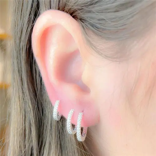 TRIO ARGOLA COM ZIRCÔNIA NA FRENTE E ATRÁS