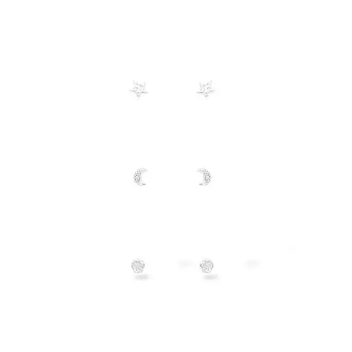 BRINCO TRIO RENDA ITALIANA LUA-ESTRELA-PONTO DE LUZ