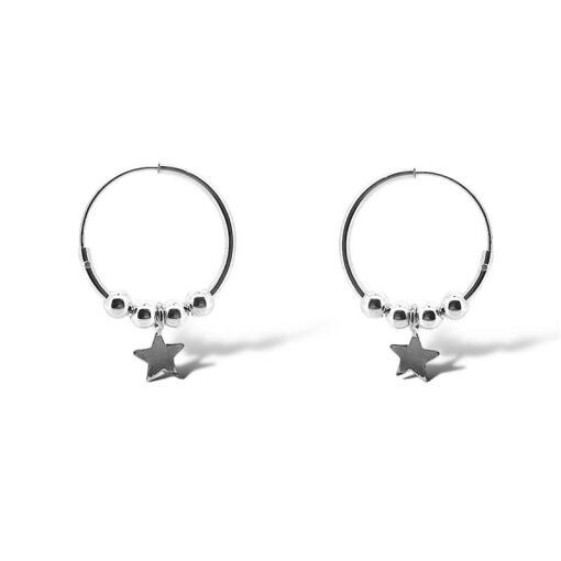 ARGOLA BOLINHAS COM ESTRELA