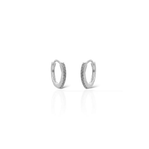 ARGOLA CLICK 13MM CRAVEJADA ZIRCÔNIA