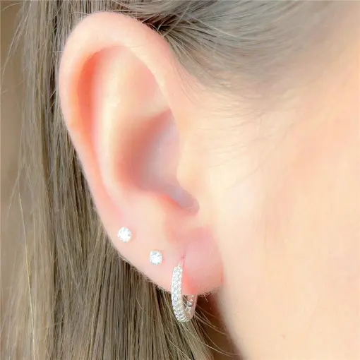 ARGOLA CLICK COM ZIRCÔNIA NA FRENTE E ATRÁS