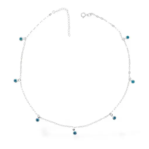 CHOKER OLHO GREGO AZUL CLARO