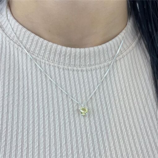 CONJUNTO CORAÇÃO CRISTAL AMARELO