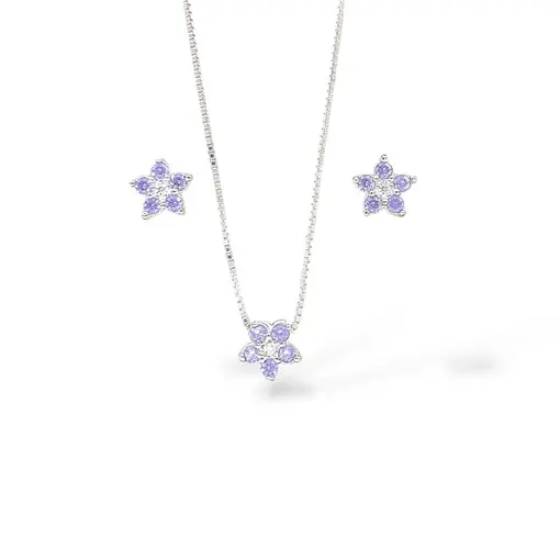 CONJUNTO FLOR LILÁS + CAIXA DE VELUDO