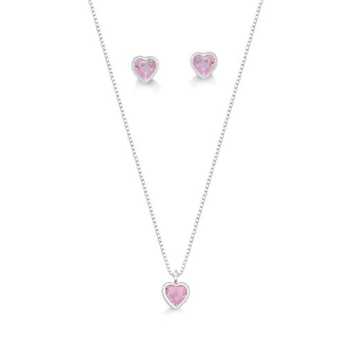 CONJUNTO EMBUTIDO CORAÇÃO ROSA