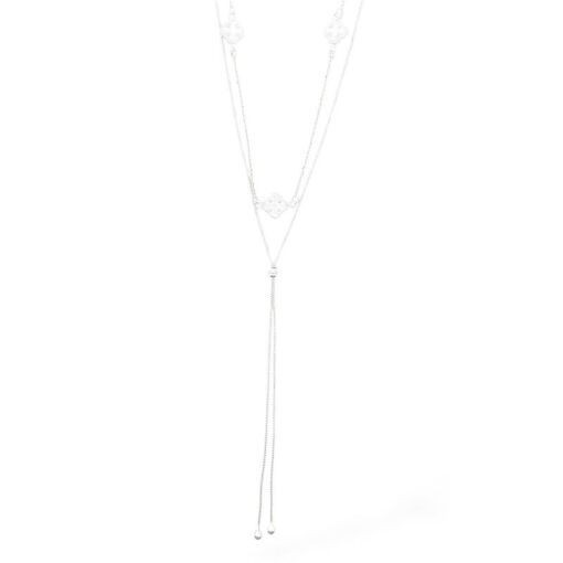 COLAR DUPLO GRAVATINHA TREVO BRANCO