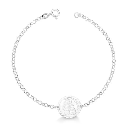 PULSEIRA  MEDALHA DE SÃO RAFAEL BORDA TRABALHADA 18CM
