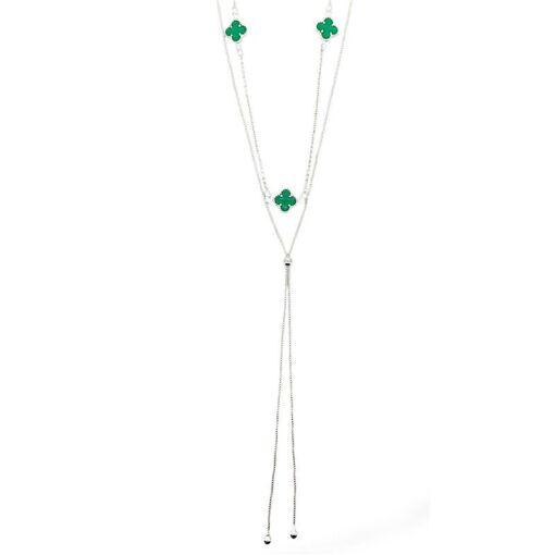 COLAR DUPLO GRAVATINHA TREVO VERDE