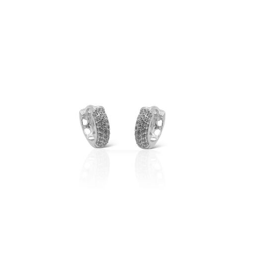 ARGOLA CLICK GROSSA 12MM CRAVEJADA ZIRCÔNIA