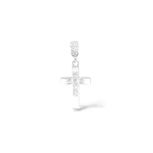 PINGENTE  CRUZ RENDA ITALIANA COM ZIRCÔNIA