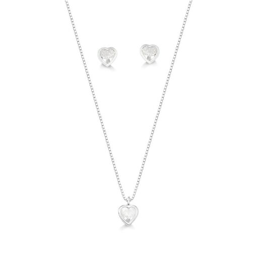 CONJUNTO CORAÇÃO EMBUTIDO CRISTAL