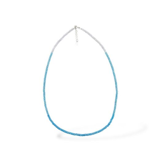 COLAR CRISTAIS AZUL E BRANCO 40CM