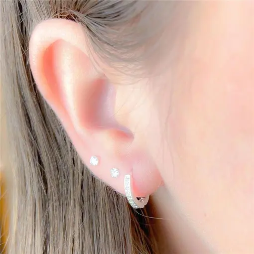 ARGOLA CLICK CRAVEJADO COM ZIRCÔNIA