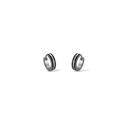 ARGOLA AÇO INOX DOIS FIOS PRETOS