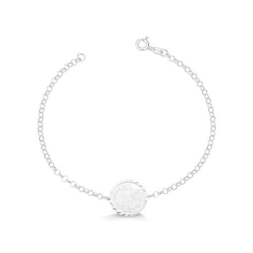 PULSEIRA MEDALHA SÃO MIGUEL BORDA TRABALHADA 18CM
