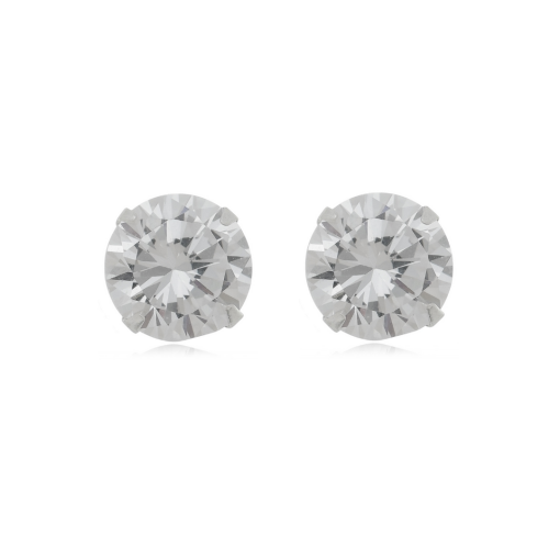 BRINCO ZIRCONIA REDONDA 6 MM PRATA