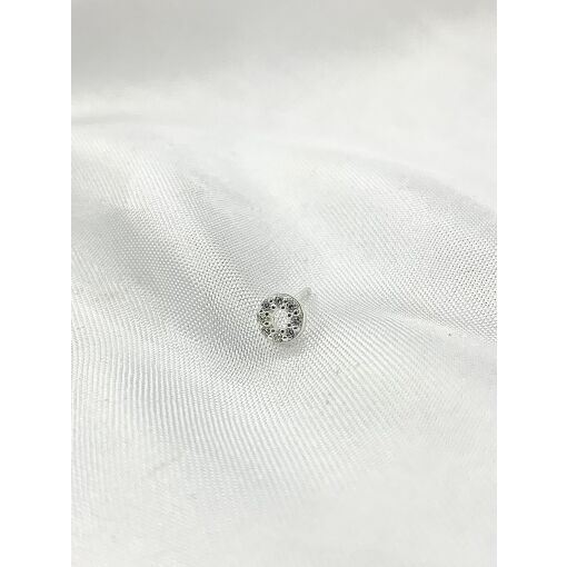 PIERCING MINI CIRCULO VAZADO C/ ZIRC. PRATA