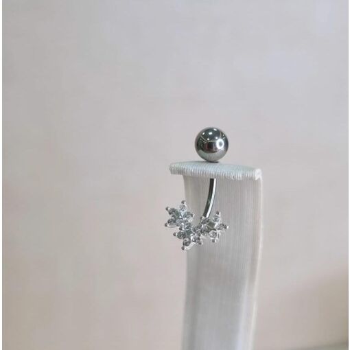PIERCING UMBIGO 3 ESTRELAS C/ ZIRCONIA
