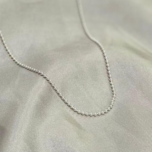 CORRENTE BOLINHAS 1.8 MM 40 CM PRATA