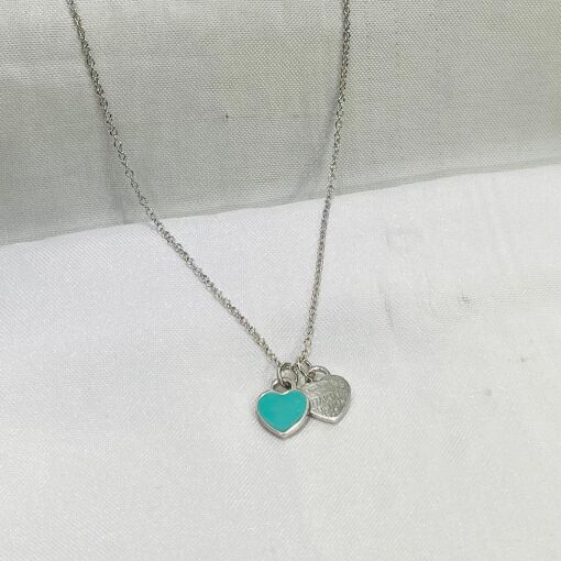 GARGANTILHA C/ CORAÇÃO DUPLO PEQUENO 1 AZUL