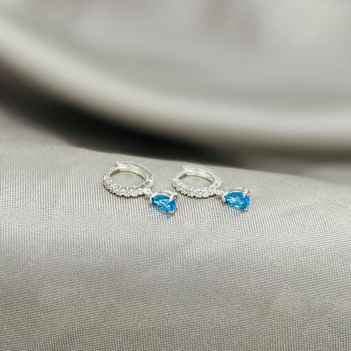 BRINCO ARGOLINHA ZIRCONIA COM GOTA ZIRCONIA COLORIDA