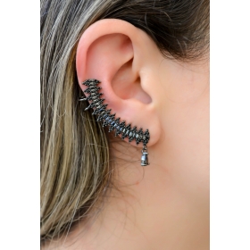 BRINCO EAR CUFF CRAVEJADO COM ZIRCÔNIAS SOLITÁRIO