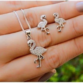 Conjunto Infantil de Flamingo Cravejado