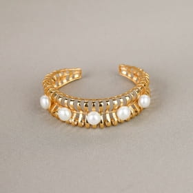 PULSEIRA BRACELETE COM PEROLAS NATURAIS